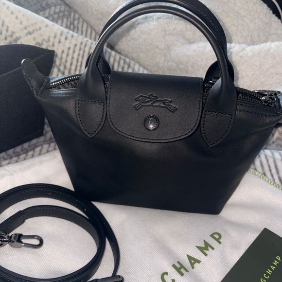 Brand New LE PLIAGE XTRA XS HANDBAG Black leather - Picture 1 of 7